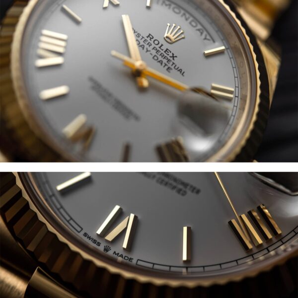 ROLEX 228238 DAY-DATE 40MM PRESIDENT 18K YELLOW GOLD SILVER ROMAN DIAL - Image 17