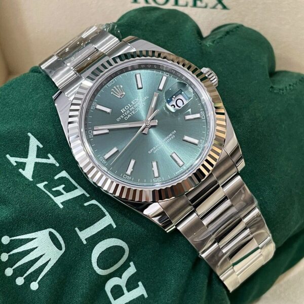 Rolex Datejust 41 Mint Green Dial Steel & White Gold m126334-0028 - Image 6