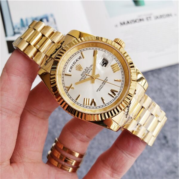 ROLEX 228238 DAY-DATE 40MM PRESIDENT 18K YELLOW GOLD SILVER ROMAN DIAL - Image 5