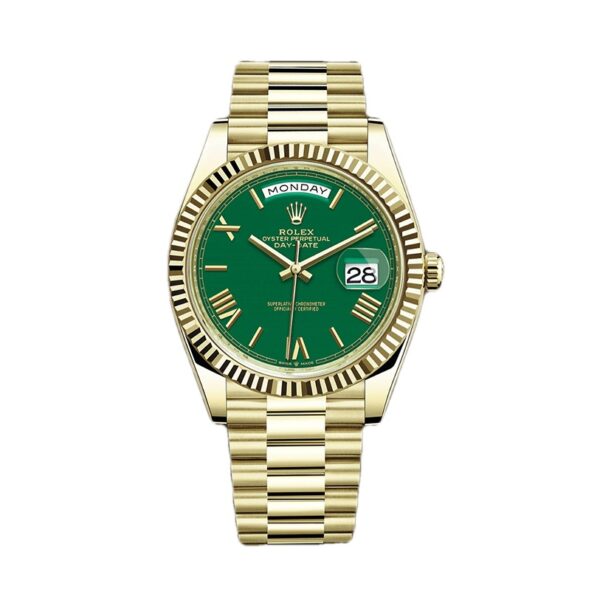 ROLEX 228238 DAY-DATE 40MM PRESIDENT 18K YELLOW GOLD SILVER ROMAN DIAL - Image 14