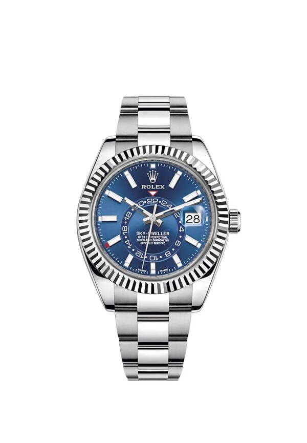Rolex Sky-Dweller Serise Blue Dial Gold Bezel Steel Band Men's Watch M326934-0003 Unworn