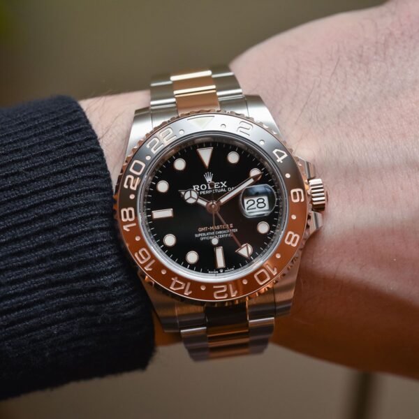 ⚡Crazy Disconut-Rolex GMT-Master II 40mm Root Beer Two Tone Button Markers Black Dial 2023 Ref 126711chnr-0002 - Image 5