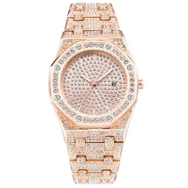 18K Gold Diamond Drip Watch - Image 14