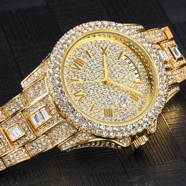 18K Gold Diamond Presidential Watch - Image 6