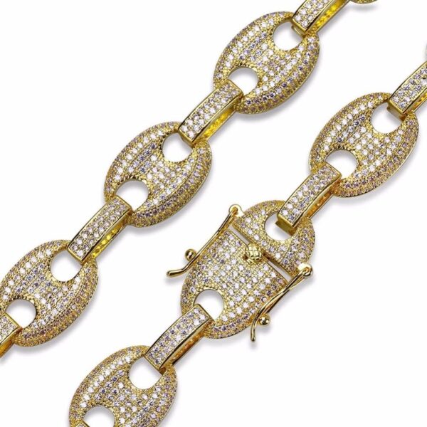 18K Gold Diamond Oval Link Chain - Image 7