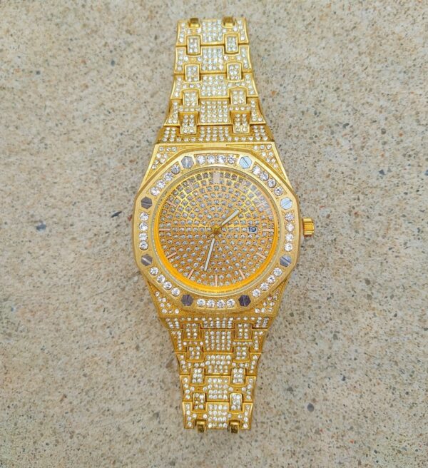 18K Gold Diamond Drip Watch - Image 2