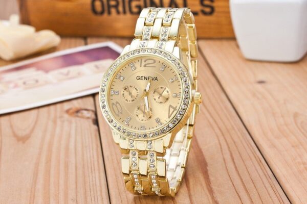 18K Gold Diamond Face Watch 2 - Image 7