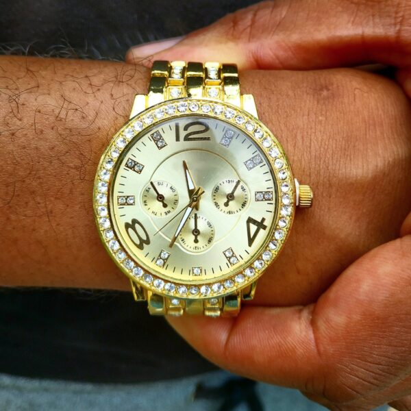 18K Gold Diamond Face Watch 2