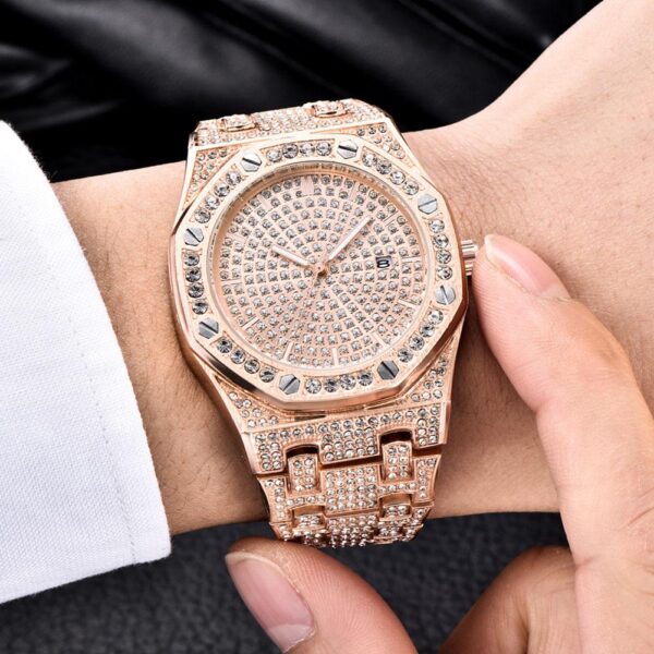 18K Gold Diamond Drip Watch - Image 7