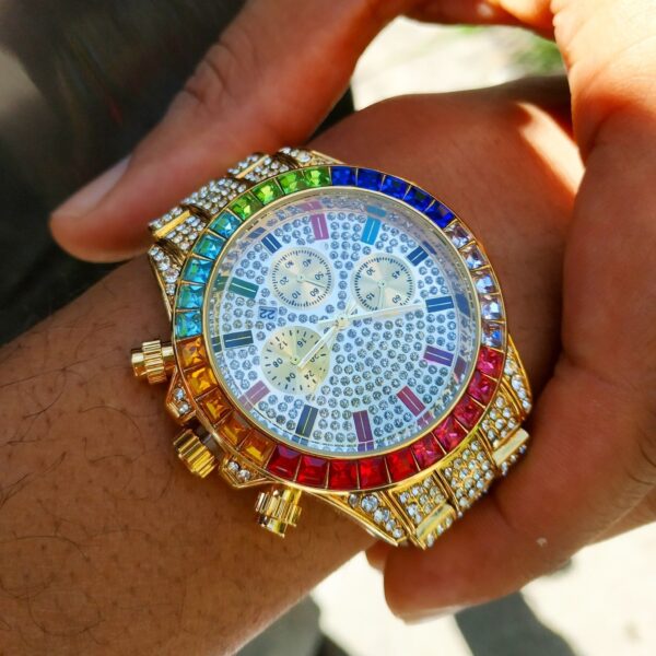 18K Gold Rainbow Diamond Watch