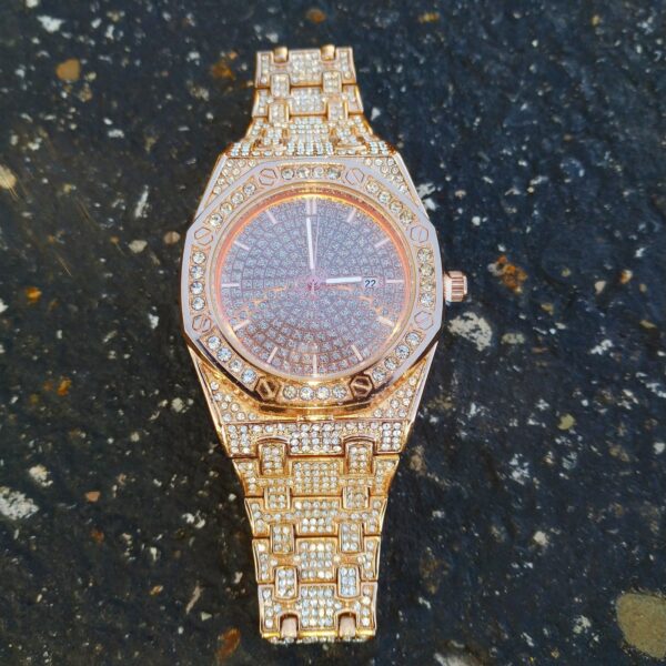 18K Gold Diamond Drip Watch - Image 8