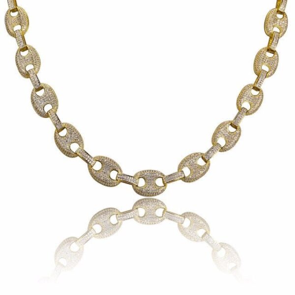 18K Gold Diamond Oval Link Chain - Image 3