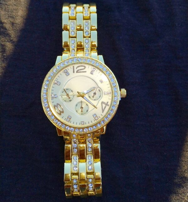 18K Gold Diamond Face Watch 2 - Image 8