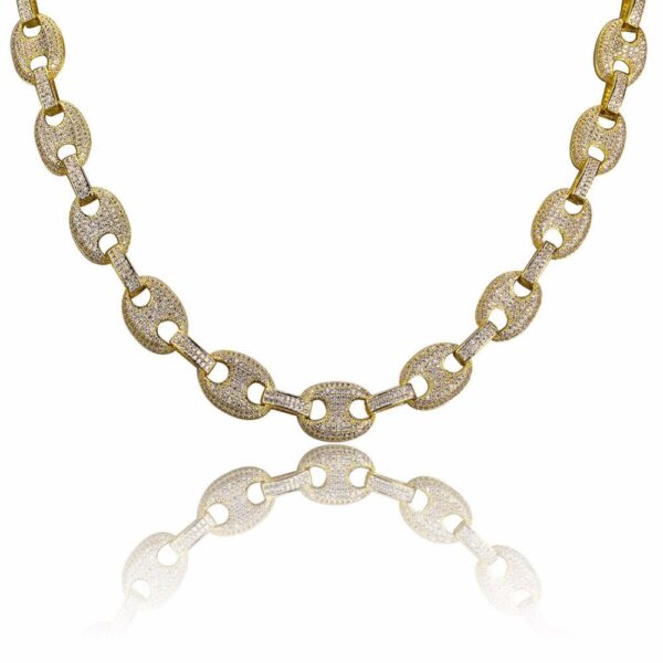 18K Gold Diamond Oval Link Chain